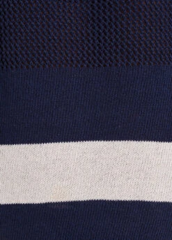 Pull Marinière Bleu Marine Manches Longues Encolure Ronde -Mode Soldes Boutique FH PU VAELLE M 159 d