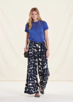 Pull Bleu Marine Manches Courtes Encolure Ronde -Mode Soldes Boutique FH PU VICERO A 1234 c