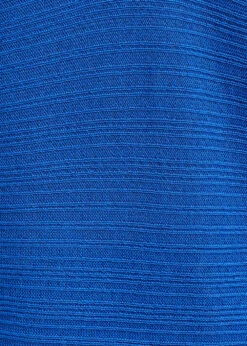 Pull Bleu Roi Manches Courtes Col V -Mode Soldes Boutique FH PU VISKAN 1234 d