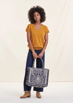 Pull Moutarde Manches Courtes Col V -Mode Soldes Boutique FH PU VOUTCH 148 c