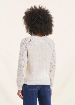 Pull écru Manches Longues Encolure Ronde -Mode Soldes Boutique FH PU VRONI 703 b