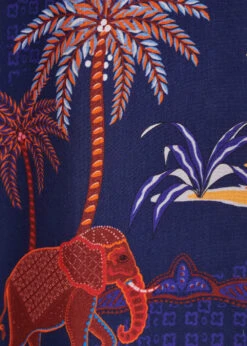 Robe Longue Portefeuille Bleue Imprimée -Mode Soldes Boutique FH RO PADAMA U 722 d