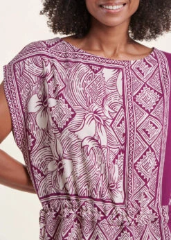 Robe Courte Fluide Violette à Imprimé Foulard -Mode Soldes Boutique FH RO PADUA F 1488 6