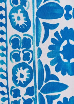 Robe Mi-longue Bleue à Imprimé -Mode Soldes Boutique FH RO SELOTA A 1543 d