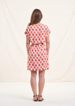 Robe Courte Corail Manches Courtes Et Encolure Bateau -Mode Soldes Boutique FH RO SOLANGE D 714 b