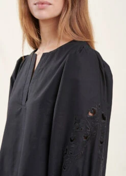 Robe Courte Ample Noire En Coton -Mode Soldes Boutique FH RO VAIANA P 700 6