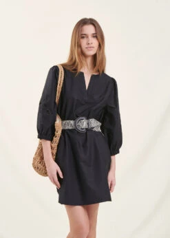 Robe Courte Ample Noire En Coton -Mode Soldes Boutique FH RO VAIANA P 700 c