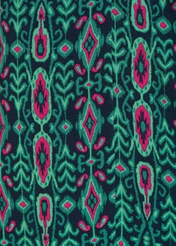 Robe Courte Cintrée Verte Manches Longues à Imprimé Ethnique -Mode Soldes Boutique FH RO VALEDA G 709 d