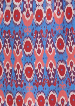 Robe Courte Bohème Bleu Et Rose En Coton Biologique Imprimé Ethnique -Mode Soldes Boutique FH RO VANALIS B 860 d