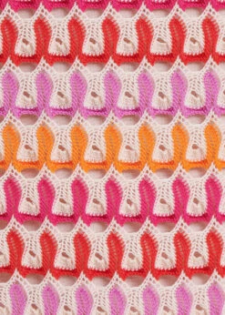 Robe Longue En Crochet Multicolore Orange Sans Manches -Mode Soldes Boutique FH RO VANDANA M 1540 d