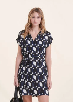 Robe Courte Manches Courtes à Imprimé -Mode Soldes Boutique FH RO VESTI P 496 c