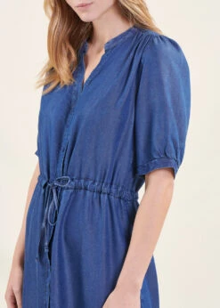 Robe Courte Fluide Bleu Denim -Mode Soldes Boutique FH RO VIANEY J 848 6
