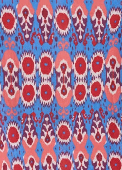 Robe Longue Imprimé Bleu Et Rose En Coton Biologique -Mode Soldes Boutique FH RO VODEL B 860 d