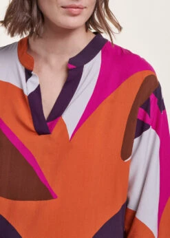 Robe Courte Ample à Imprimé Encolure Tunisienne -Mode Soldes Boutique FH RO VUCIA G 1281 6