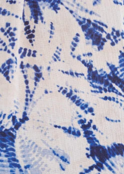 Top Blanc Et Bleu Ample à Encolure Tunisienne Imprimé -Mode Soldes Boutique FH TO PASSIMA T 839 d