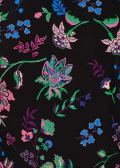 Top Noir Ample Manches Longues Fleuri Encolure Ronde -Mode Soldes Boutique FH TO TALPH J 700 d