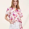Top Ample Manches Courtes Fleuri Encolure Ronde -Mode Soldes Boutique FH TO VALPHA C 510 1