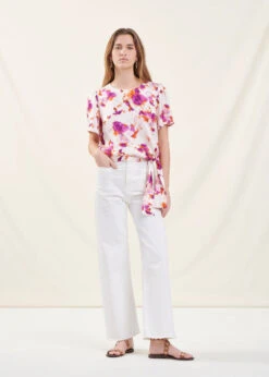 Top Ample Manches Courtes Fleuri Encolure Ronde -Mode Soldes Boutique FH TO VALPHA C 510 c