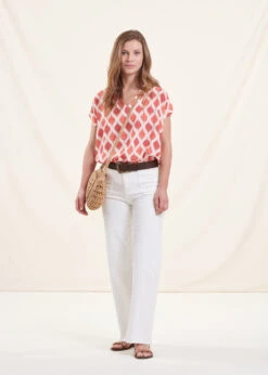 Top Corail Oversize Manches Courtes Et Encolure V -Mode Soldes Boutique FH TO VALRA D 714 c