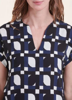 Top Manches Courtes Encolure V à Imprimé -Mode Soldes Boutique FH TO VESTILI P 496 6