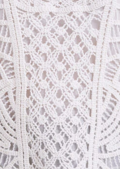 Top écru En Crochet Manches Courtes -Mode Soldes Boutique FH TO VIGNE C 703 d