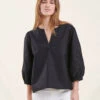 Top Noir Encolure Tunisienne En Coton 1 Top Noir Encolure Tunisienne En Coton -Mode Soldes Boutique FH TO VIJA P 700 1
