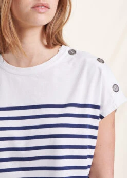 T-shirt Marinière En Coton Biologique Manches Courtes -Mode Soldes Boutique FH TS VARADI 1107 6
