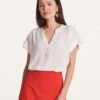 Top Bi-matière écru Manches Courtes 1 Top Bi-matière écru Manches Courtes -Mode Soldes Boutique FH TS VRIANI 703 1